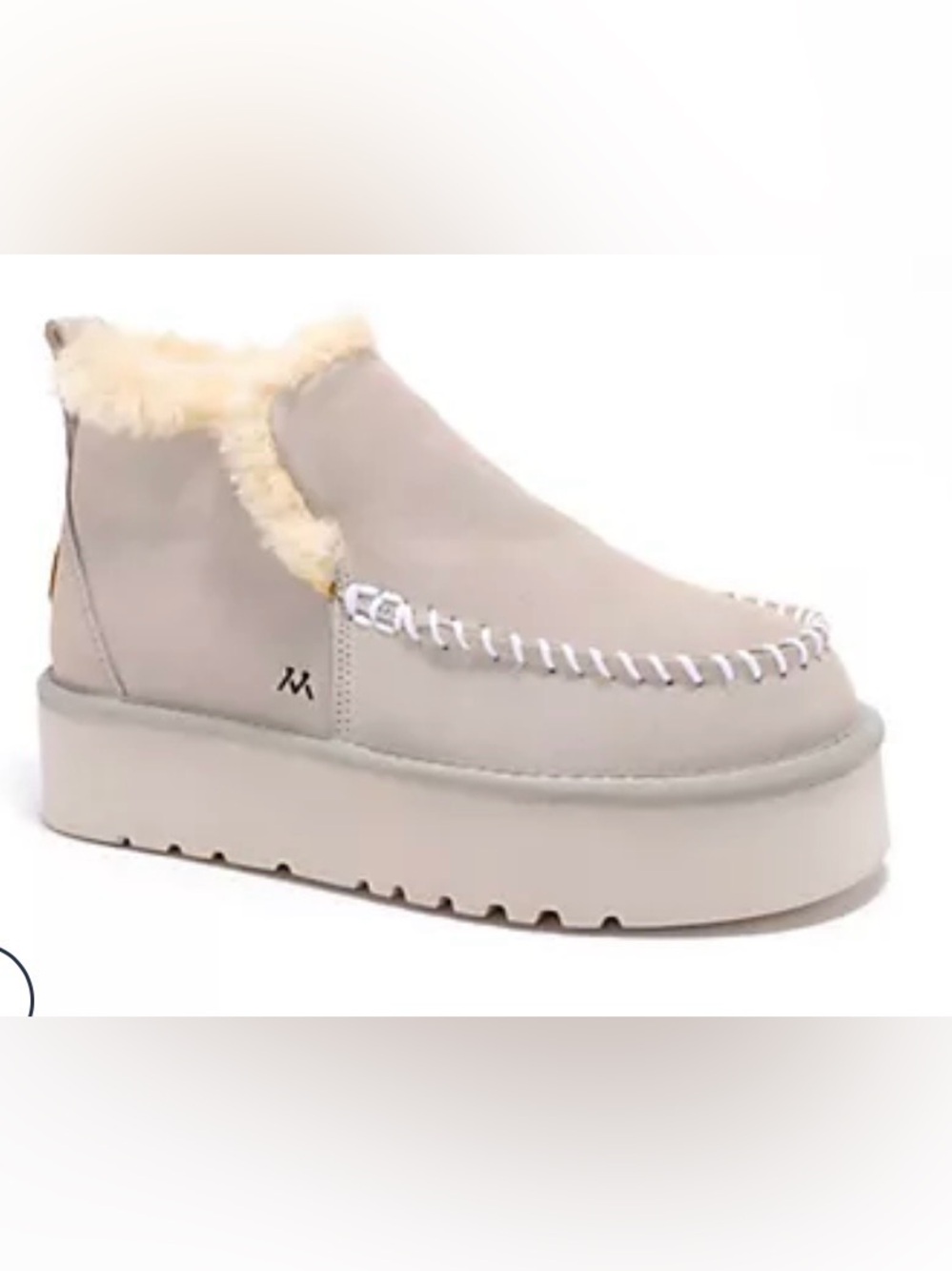 NWT Mikos Winter White Suede Platform